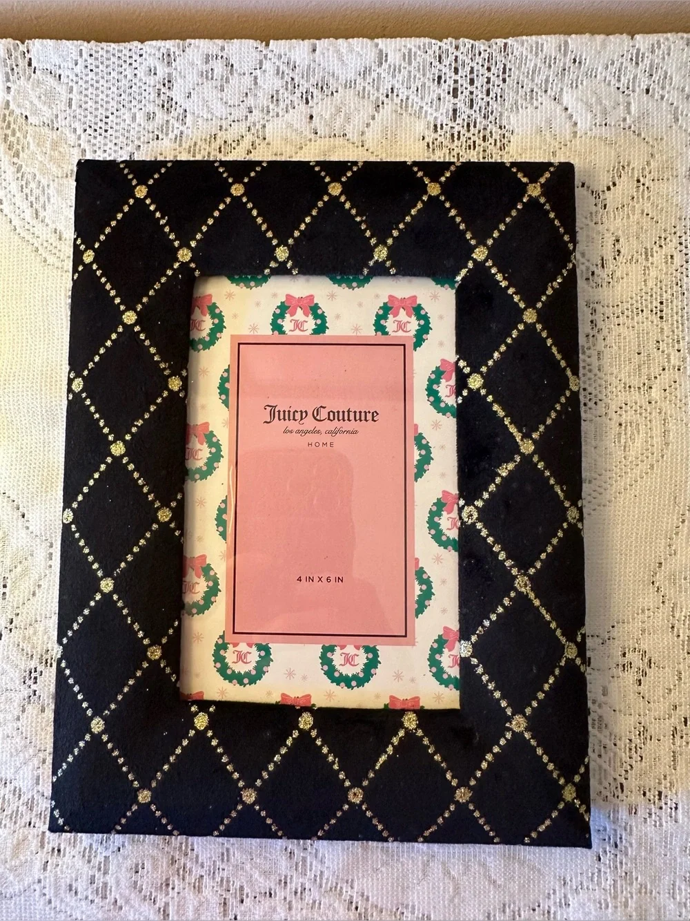 Juicy Couture Black Quilted Design Photo Frame
